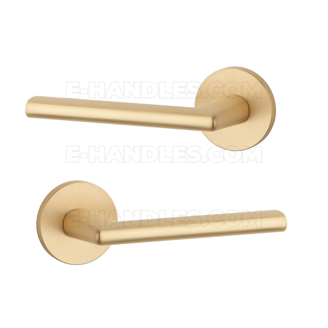 APRILE KALMIA R slim 7 mm GOLD SATIN - złoty matowy - klamka do drzwi